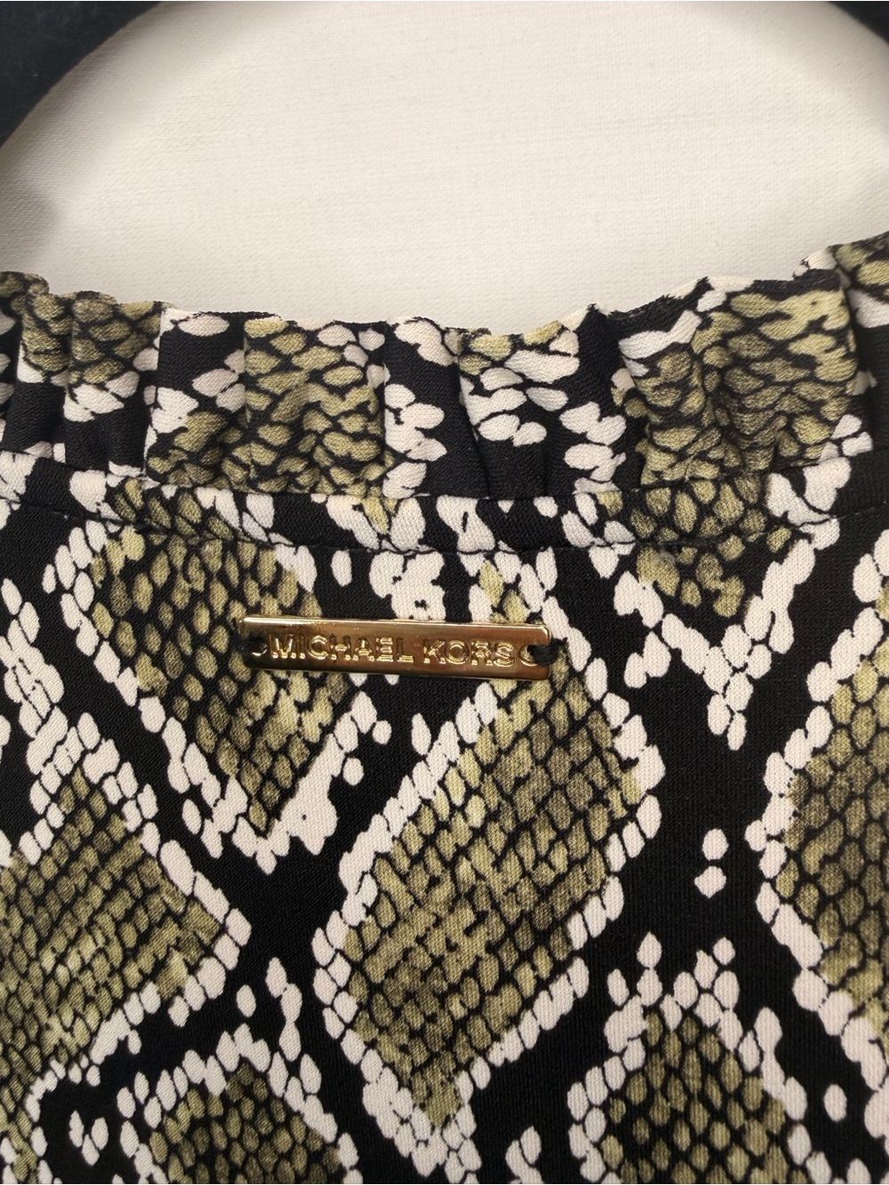 Michael Kors Black and Tan Snake-Print Sleeveless Shift Mini Dress - Picture 7 of 7